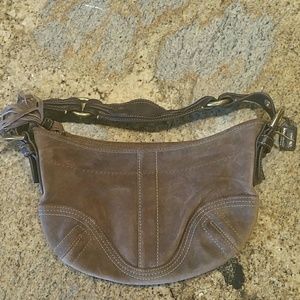 Authentic Coach Suede Brown Purse Shoulder Bag